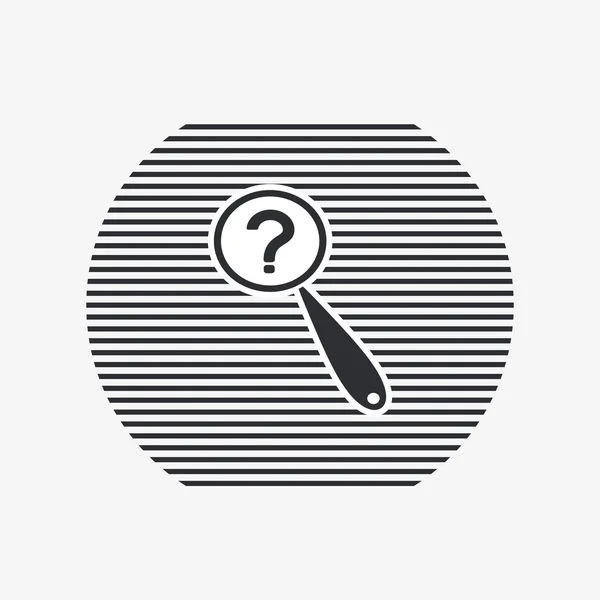 Magnifier with a Question Mark. Flat Style — Stock Vector