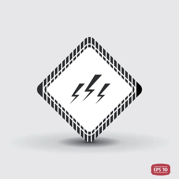 Three lightning icon. Flat design style. — Stock Vector
