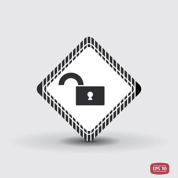 Lock is open icon. Flat design style. — Stock Vector