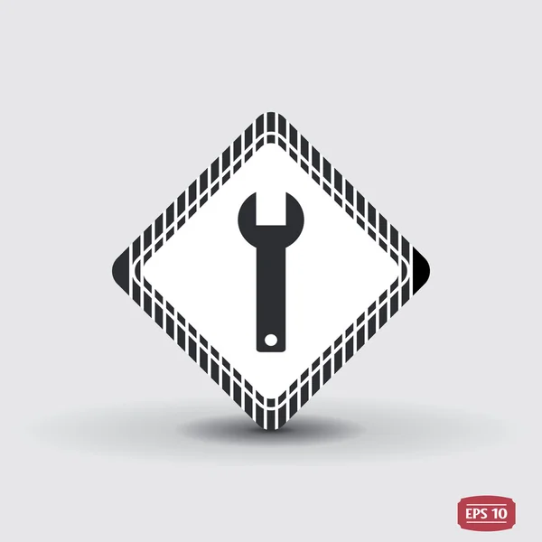 Wrench icon. Flat design style. — Stock Vector