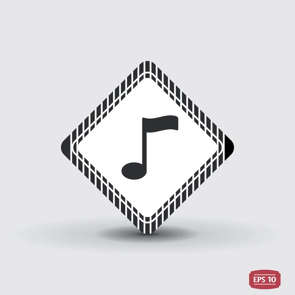 Nota musical. Estilo de diseño plano . — Vector de stock