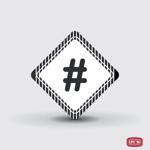 Ícone do sinal da hashtag. Estilo de design plano . — Vetor de Stock