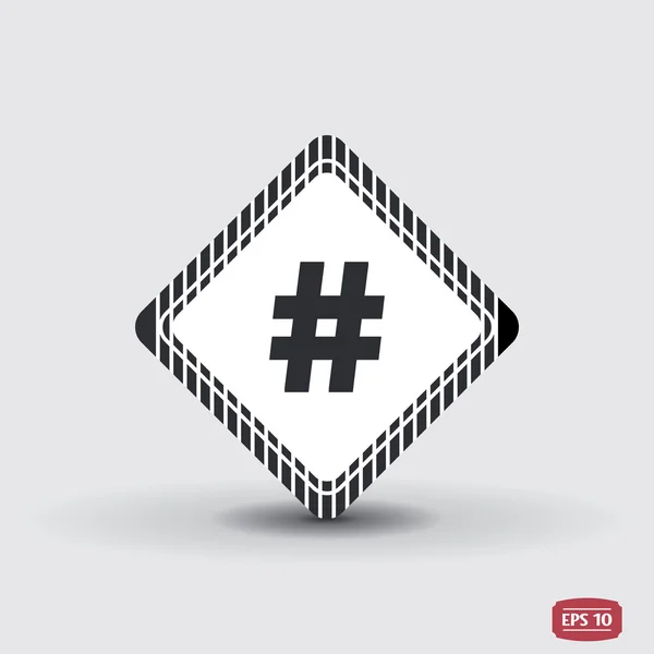 Hashtag aláírás ikonra. Lapos kivitel stílus. — Stock Vector