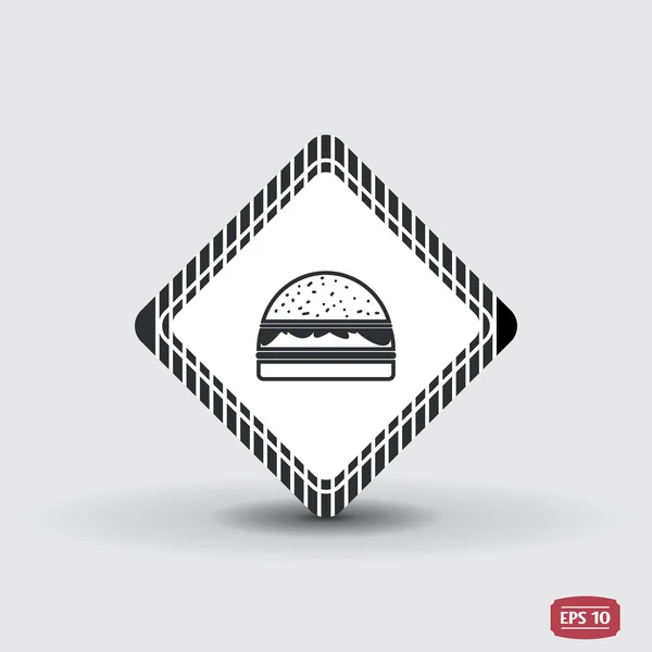 Icono de hamburguesa. Icono de sándwich. Estilo de diseño plano . — Archivo Imágenes Vectoriales