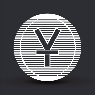 Yen para birimi simgesi. Çin para birimi. Düz tasarım stili. 