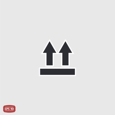 Kırılgan paket simgesi. İki yönlü oka. 