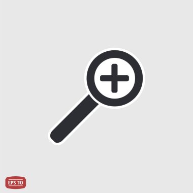 Web simgesi zoom. Büyüteç ile artan. Düz stil