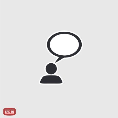 Bir kişiyle bir bulut. İnsan başının üzerinde kabarcık sanıyordum.