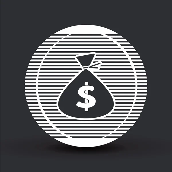 Money bag icon. Flat design style. — Stock Vector