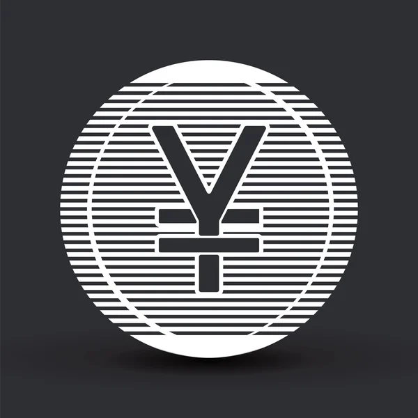 Yen currency symbol. The Japanese currency. Flat design style. — Stock Vector