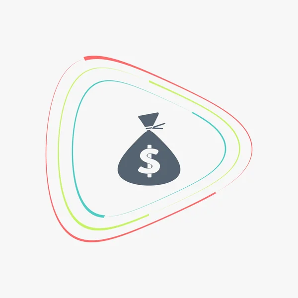 Money bag icon. Flat design style. — Stock Vector