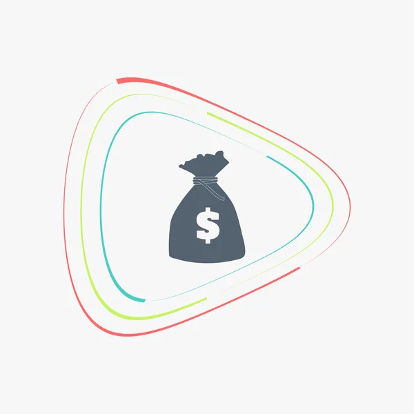 Money bag icon. Flat design style. — Stock Vector