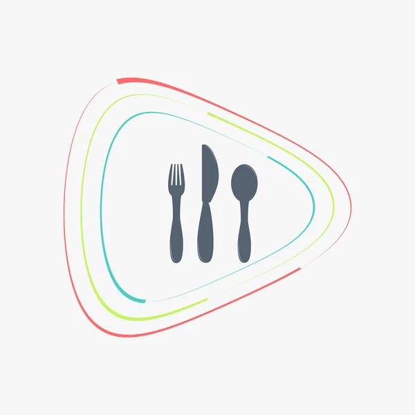 Icon knife, spoon and forks. Cafe restaurant. Flat design style. — Stock Vector