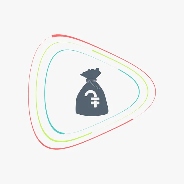 Símbolo de moneda armenio Dram. Icono bolsa de dinero. Estilo de diseño plano . — Vector de stock