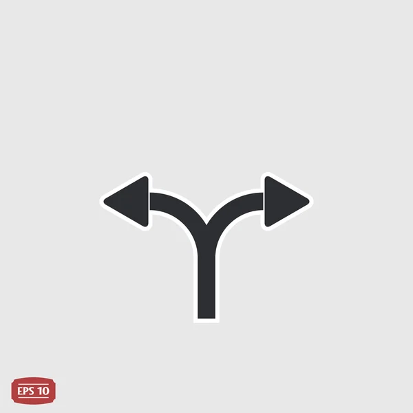 İki ok. Sol veya sağ yön. Düz tasarım stili. 