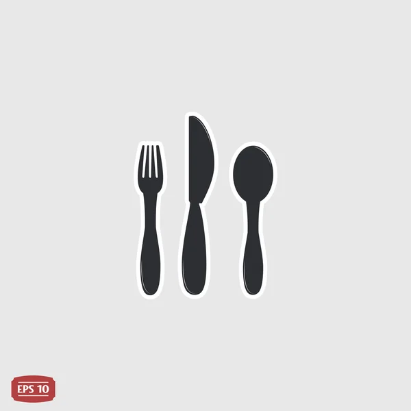 Icon knife, spoon and forks. Cafe restaurant. Flat design style. — Stock Vector