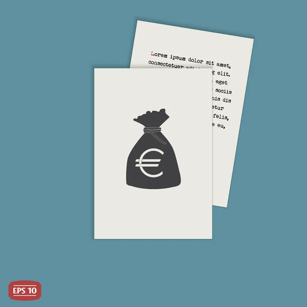 Euro symbole de la monnaie. Icône sac d'argent. Style design plat . — Image vectorielle