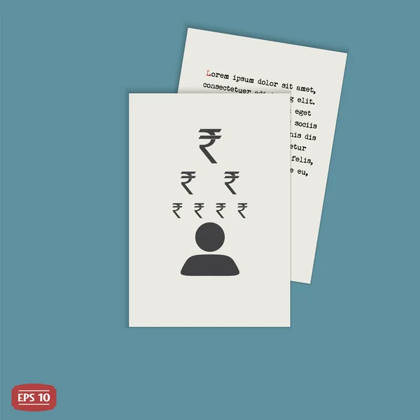 Man denkt an die Geld-Ikonen. Indische Rupie Währungssymbol. flacher Designstil. — Stockvektor