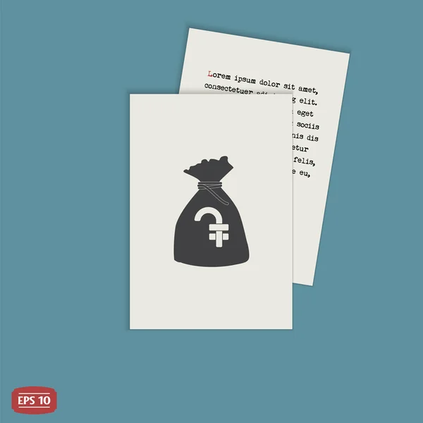 Ermenistan Dramı para birimi simgesi. Para çantası simgesi. Düz tasarım stili. 