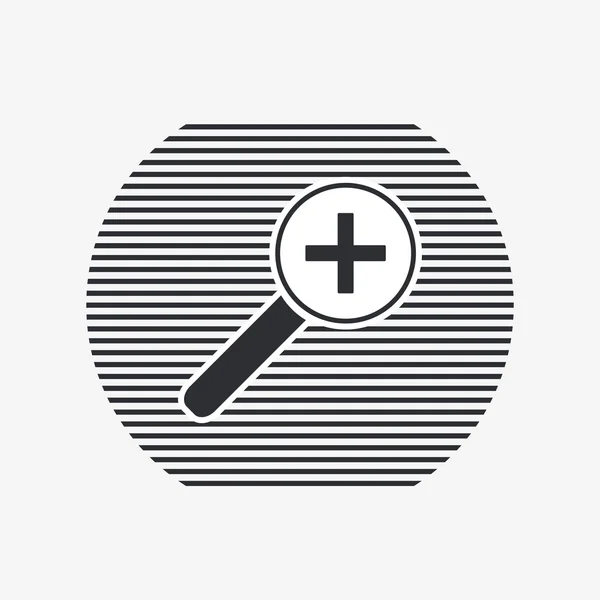 Zoom in web icon. Magnifier with Increasing. Flat style — Stock Vector