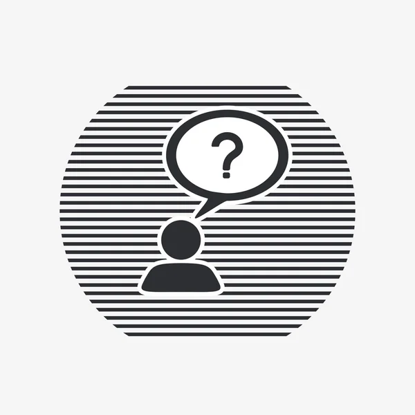 Bir kişiyle bir bulut. Soru işareti. İnsan başının üzerinde kabarcık sanıyordum.