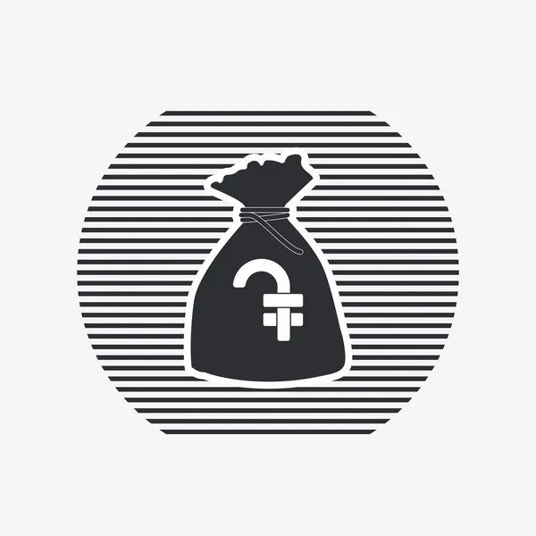 Símbolo de moneda armenio Dram. Icono bolsa de dinero. Estilo de diseño plano . — Vector de stock