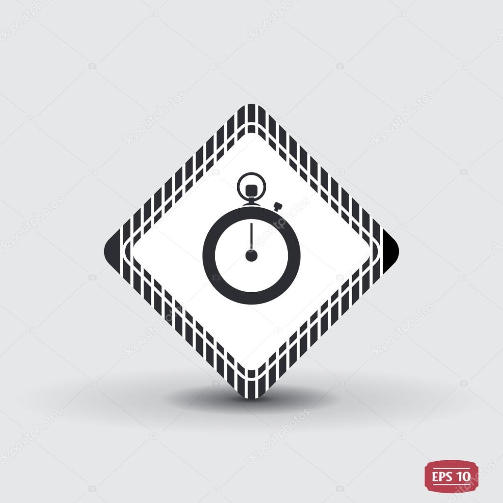 Stopwatch icon. Flat design style