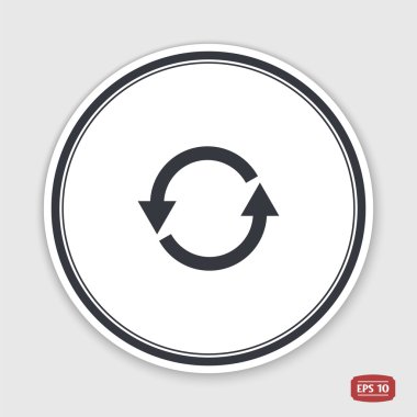 Loading and buffering icon. Flat design style. Emblem or label with shadow. clipart