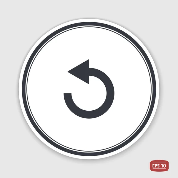 Laden en pictogram Buffering. Platte ontwerpstijl. Embleem of label met schaduw. — Stockvector