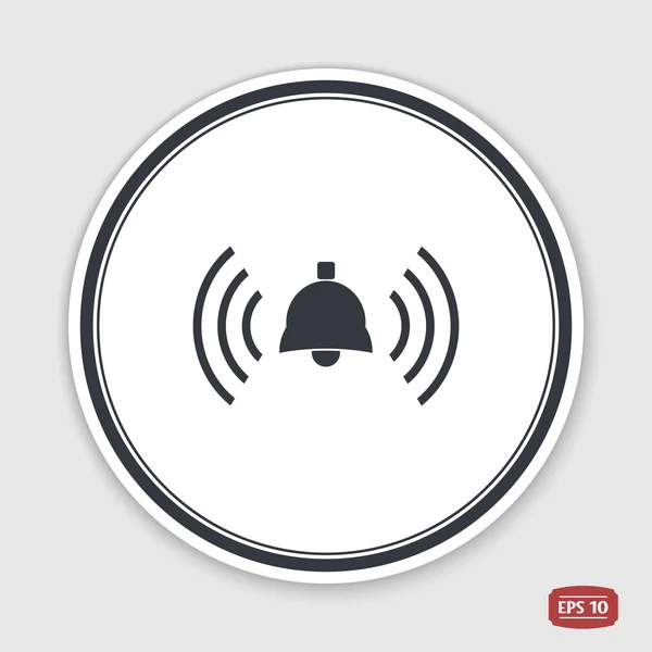 Ringing bell icon. Flat design style. Emblem or label with shadow. — Stock Vector