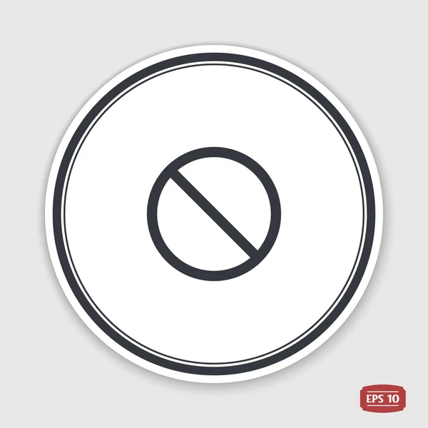 Not Allowed Sign. Flat style. Emblem or label with shadow. — Stock Vector