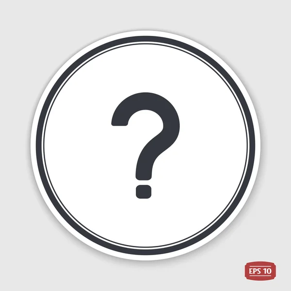 Question mark. Flat design style. Emblem or label with shadow. Royalty Free Stock Vectors