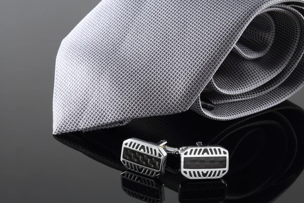 Tie with cuff links — Stock Photo, Image