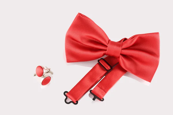Червона краватка з зв'язками з манжетами — стокове фото