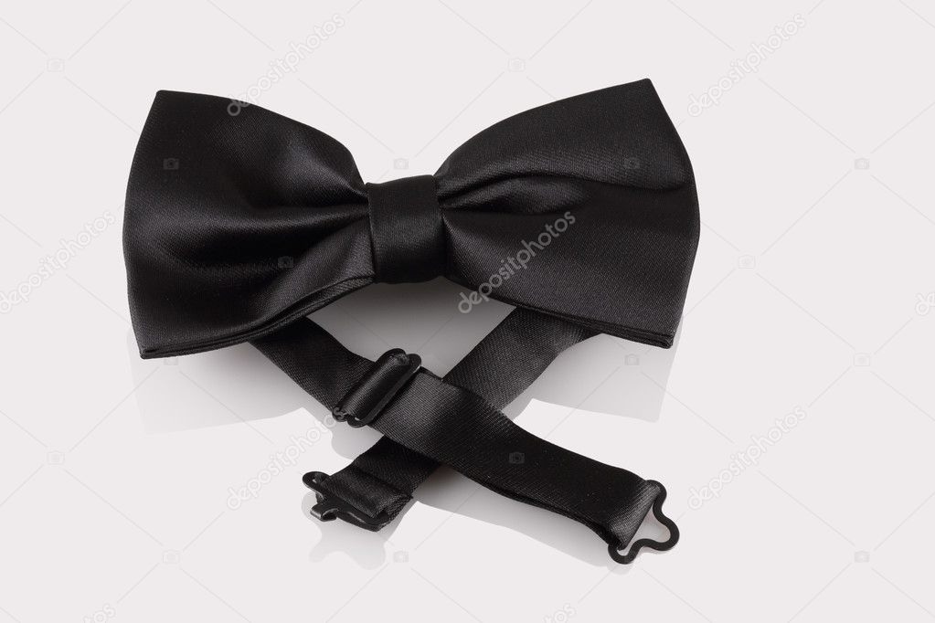 Black bow tie close up