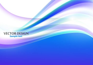 Parlak dalgalı çizgileri olan modern soyut bir arkaplan. Web tasarımı için vektör çizimi, web sitesi tasarımı, duvar kağıdı, afiş, sunum, kapak. Gelecekçi dalgalı arkaplan.