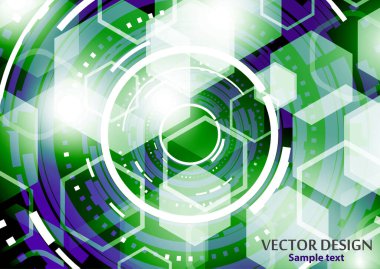 Altıgen desenli, ışıltılı ve içeriğine uygun bir gelecek teknoloji sektörü geçmişi. Vektör illüstrasyonu - Vektör grafikleri