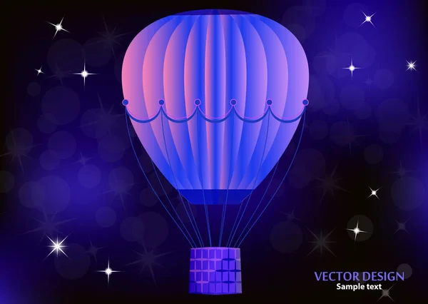 Parlak Renkli Balon Büyük Bir Nesnenin Hava Yoluyla Seyahat Etmek — Stok Vektör