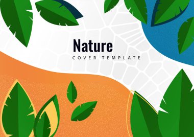 Soyut yaratıcı yapraklar, dalgalar, parlak modern arka plan. Ekoloji konsepti. Tasarımınız için vektör illüstrasyonu.