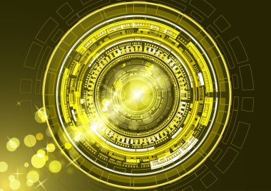 Parlak soyut teknoloji geçmişi. Yüksek teknoloji iletişim konsepti yenilik geçmişi. Metnin için boşluk ve daire çiz. Tasarımınız için vektör illüstrasyonu.