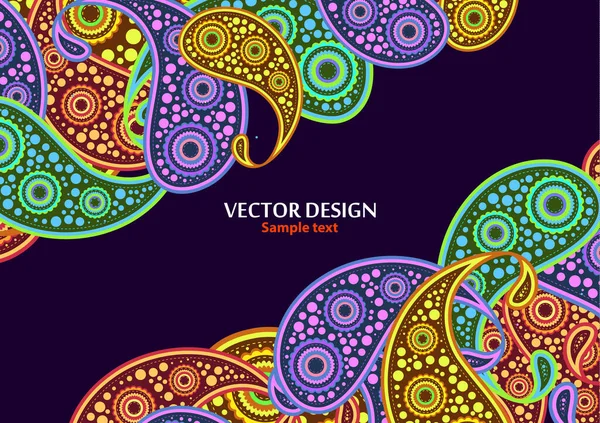 Motif Paisley Vertical Emballage Ornement Floral Pour Tissu Textile Cartes — Image vectorielle