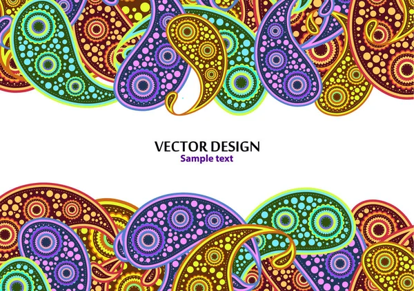 Padrão Paisley Vertical Impressão Embalagem Ornamento Floral Para Tecido Têxtil — Vetor de Stock