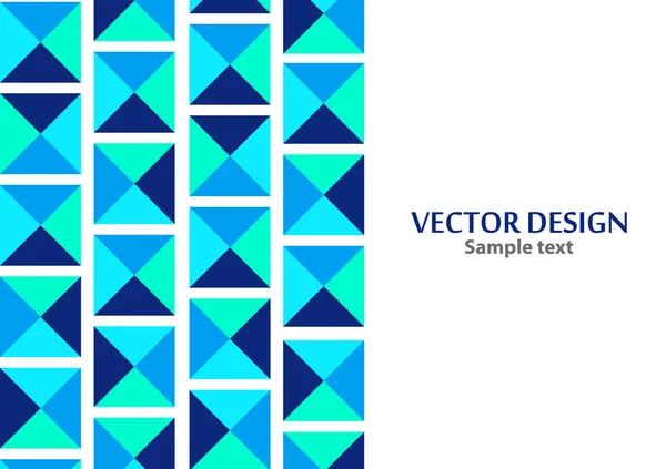 Quadrados Triângulos Tons Azuis Modelo Abstrato Geométrico Moderno Lugar Vazio — Vetor de Stock