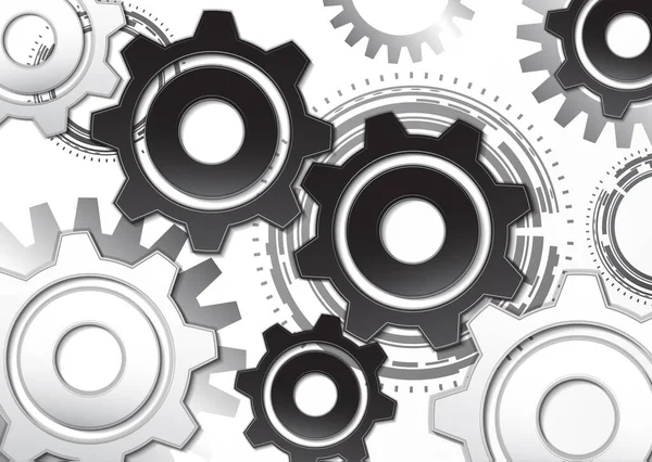 Векторная Иллюстрация Шестеренок Белом Фоне Символ Машиностроительной Технологии Развитие Промышленности — стоковый вектор