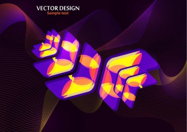 Soyut dalga çizgileri arka planında renkli arkaplan yaratıcı oklar, metin için yer ile şablon. Kurumsal soyut vektör arka planı. Web sitesi tasarımı, el ilanı, broşür, poster, kartvizit kavramı.