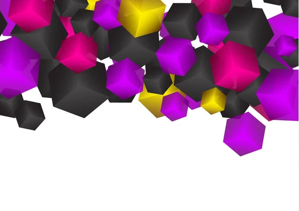 Fundo Abstrato Brilhante Com Cubos Multicoloridos Dispostos Aleatoriamente Ilustração Vetorial —  Vetores de Stock