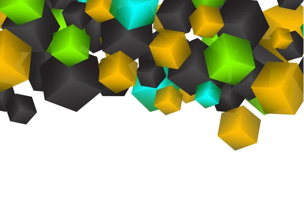 Яскравий Абстрактний Фон Випадково Розташованими Різнокольоровими Кубиками Векторні Ілюстрації Флаєрів — стоковий вектор
