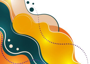 Pürüzsüz renk dalgası ve çizgilerin soyut çizimi. Tasarımın için yaratıcı bir şablon. Vektör.