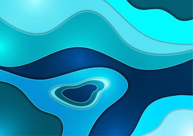 Soyut dalgalı geometrik dinamik yarım ton desenli üç boyutlu renkli arkaplan. Moda akışkan gradyanı modern bir konseptin bileşimini oluşturur. Vektör illüstrasyonu