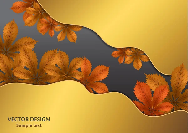 Fond Stratifié Abstrait Lumineux Gradient Couleur Métallique Feuilles Châtaignier Brillant — Image vectorielle